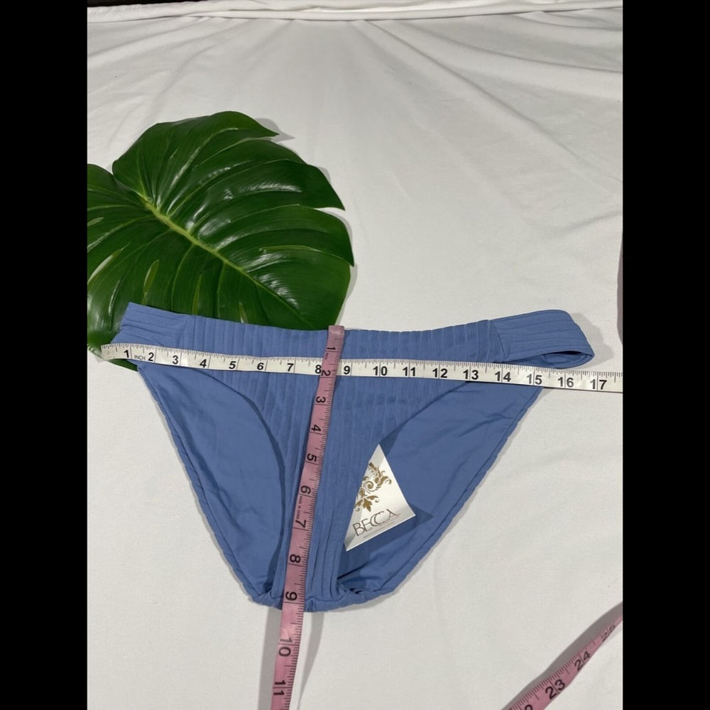 NWT‎ Becca Loreto Ribbed Bikini Bottoms in Mist Blue [SZ Large ] - Picture 4 of 10